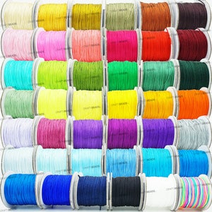 0.8MM Chinese Knotting Nylon Braided Cord Shamballa Macrame Beading Kumihimo Leather Sewing String 50yards Spool image 1