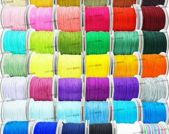 0.8MM Chinese Knotting Nylon Braided Cord Shamballa Macrame Beading Kumihimo Leather Sewing String - 50yards Spool