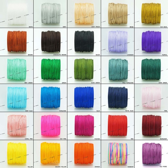 1MM Chinese Knot Nylon Cord Shamballa Macrame Beading Kumihimo String 40  Yards Spool Pick Your Color 