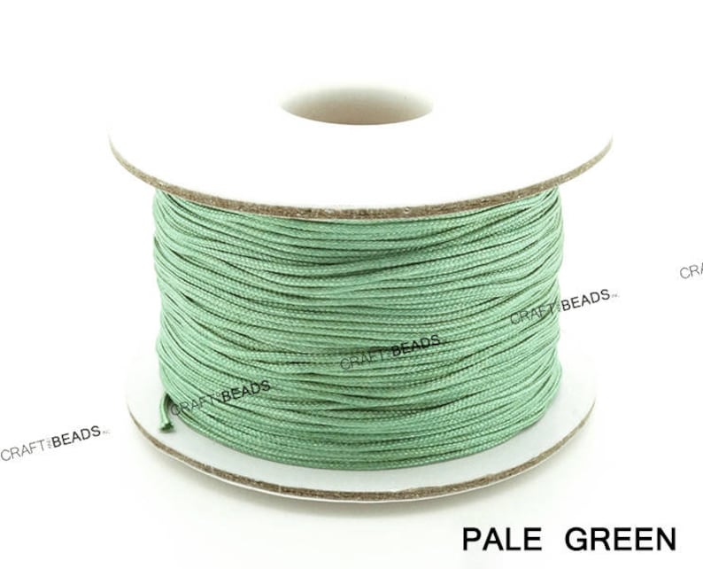 0.8MM Chinese Knotting Nylon Braided Cord Shamballa Macrame Beading Kumihimo Leather Sewing String 50yards Spool image 5