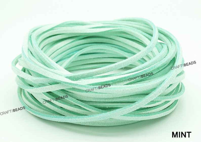 3MM x 1.5MM Faux Suede Cord Leather Lace Beading String Bracelet Necklace Making 10yards Skein You Pick Color image 6
