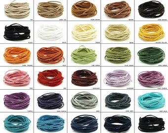3MM Superior Quality Faux Suede Cord Leather Lace Beading String Bracelet Necklace Making 5yards Skein - You Pick Color!
