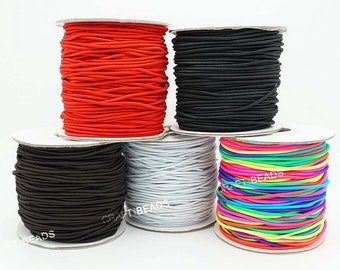 1 MM 1,2 MM 1,5 MM 2 MM 3 MM - Cordino elastico rotondo rivestito in nylon in spandex per perline Mala artigianale