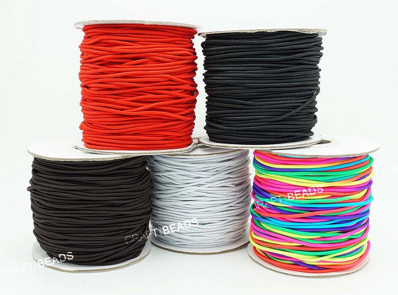 2mm Elastic Bands Black Round Cord Shoes Dress Skirt Sewing Arts /& Crafts Work