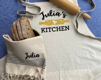 Personalised Apron, Personalised Tea Towel, Apron with logo, Teatowel with logo, Custom Name on Apron, Custom Name on Tea Towel