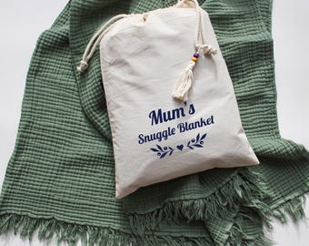Cotton Muslin Throw Blanket, Four Layers Muslin, Cotton Anniversary Gift, Sofa Throw, Personalised Gift for Christmas, Gift for Nanny
