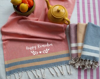 Personalised tea towel and tablecloth, personalised Ramadan gift, Eid gift, gift for her, sustainable gift, Eid decoration