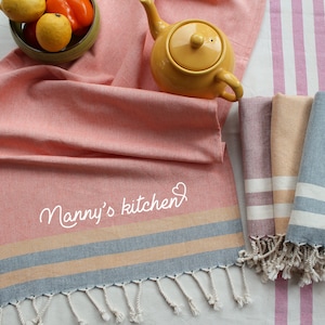 Personalized Cotton Tea Towel or Tablecloth: Woven Fabric Gift
