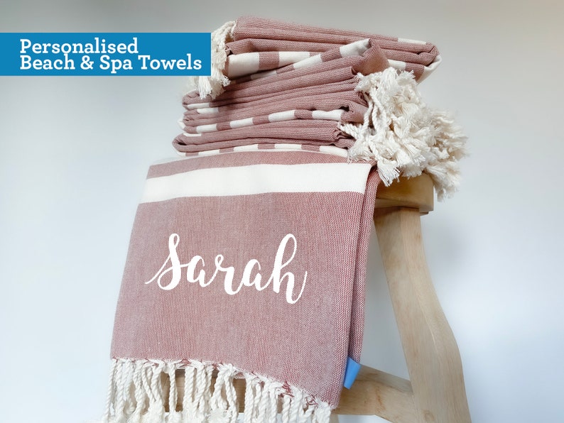 Personalised towel, Personalised bridesmaid beach towel, personalised gift towels, beach towel, bath towel image 9