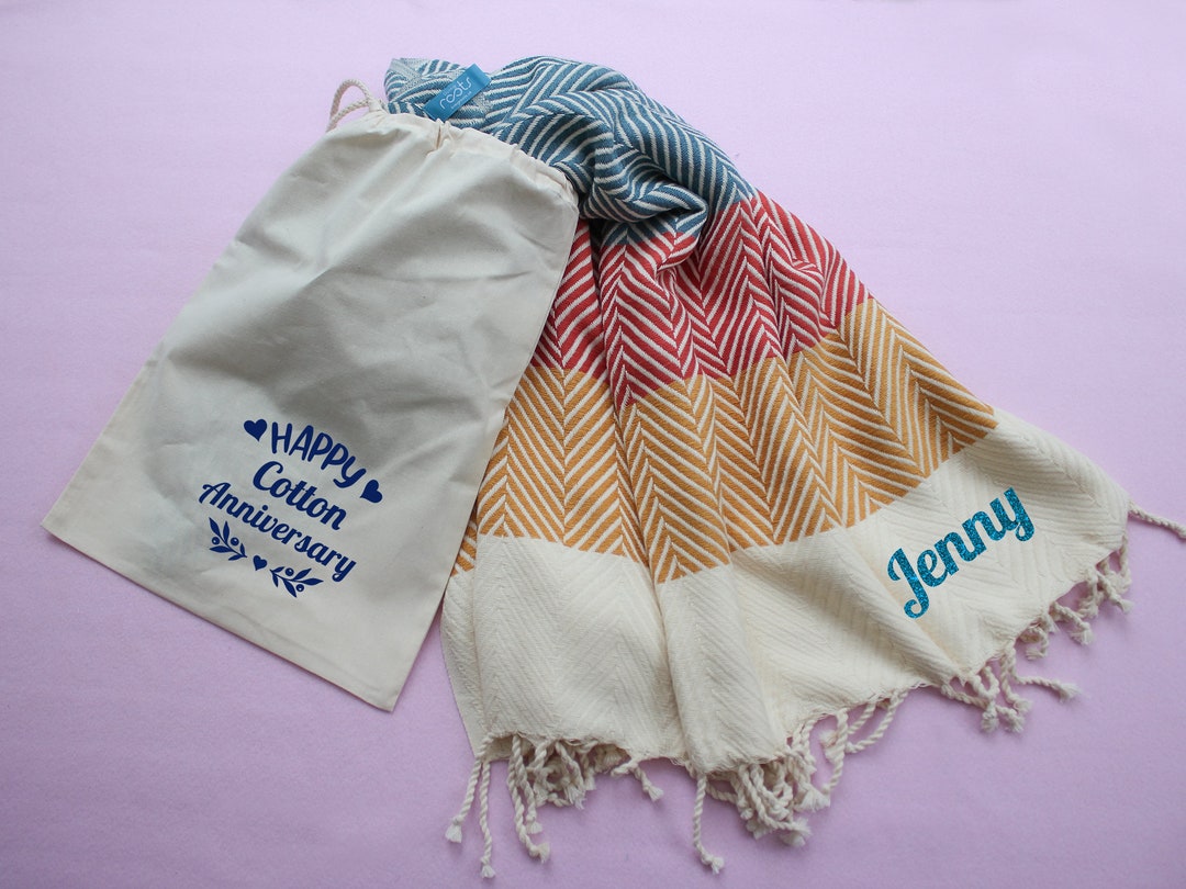 Personalised cotton throw sale