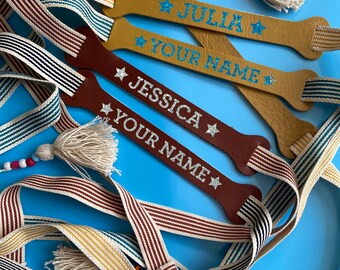 Personalized Leather Yoga Mat Carrier Strap: Cotton Blanket Strap
