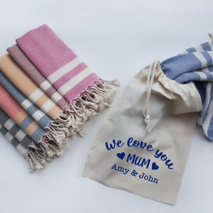 Personalized Cotton Tea Towel & Tablecloth Set: New Home Gift