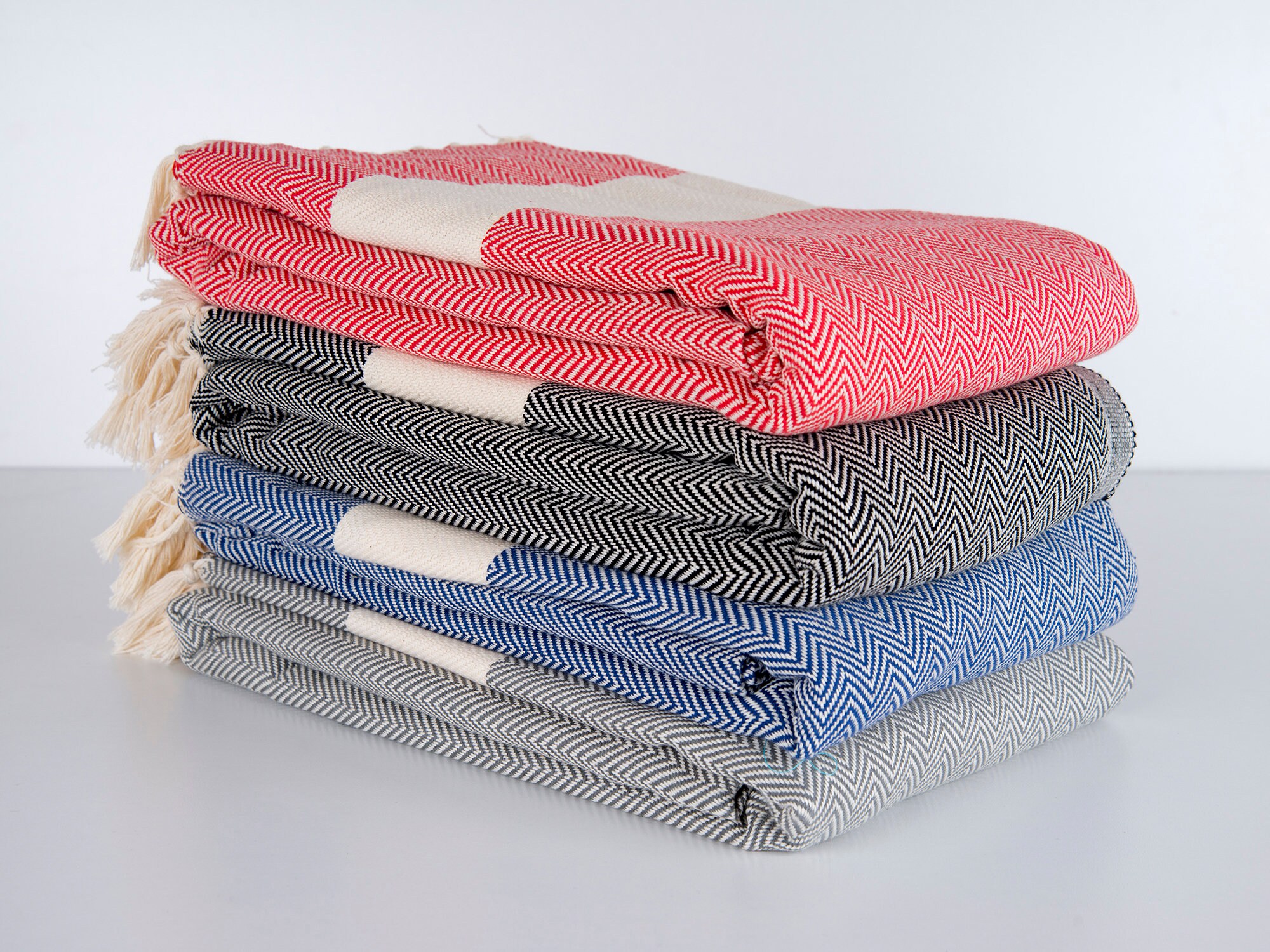 Queen size herringbone blanket, throw blanket, sofa blanket, bed