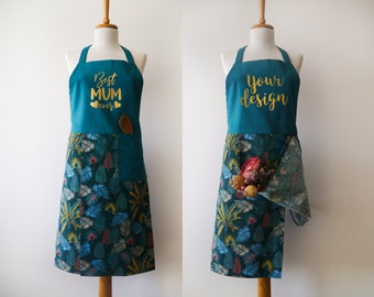 Personalised high quality kitchen apron, custom design apron, apron with logo, personalised gift for her, gift for mother