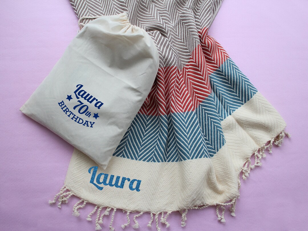 Personalised cotton throw hotsell