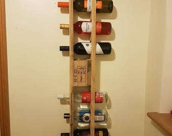 Original Hand Made Reclaimed Custom Pallet Wood Wine Rack, Wall Hanging, Rustic