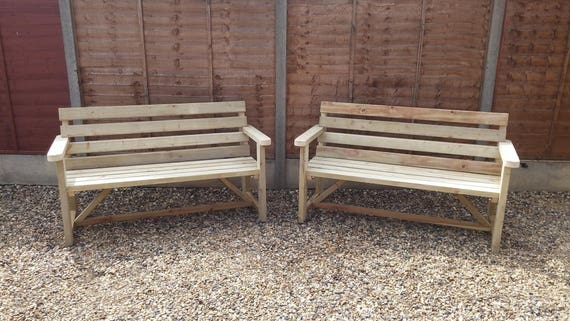 Garden Bench Back And Arm Rests Various Sizes Available Etsy