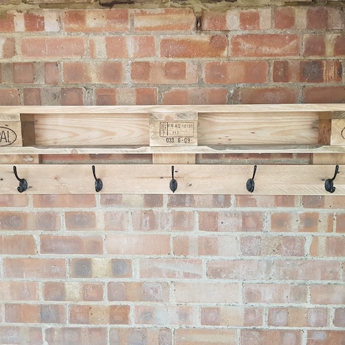 Rustic Coat Rack Made From Reclaimed Pallet Wood Etsy
