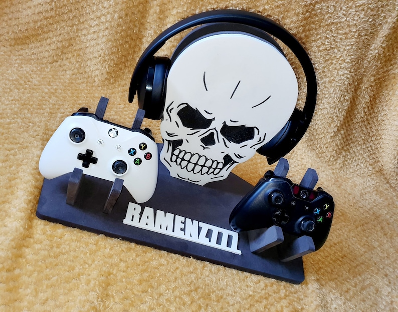Personalised Skull Head Gaming Stands Headset and Controller Etsy