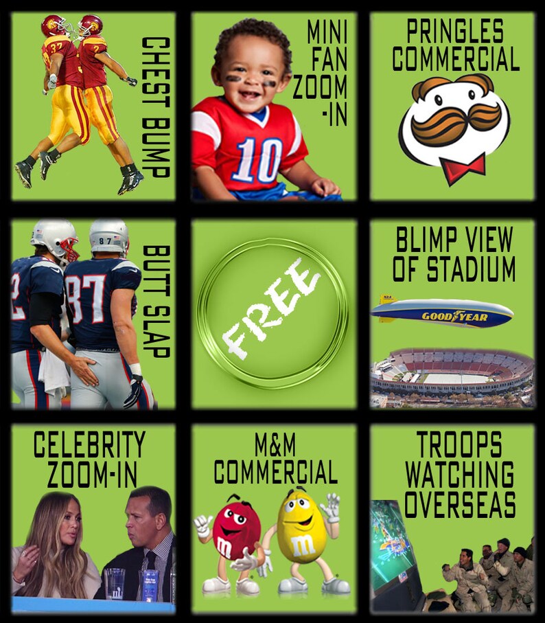 Super Bowl Bingo 30 Cards SuperBowl Party Game | Etsy