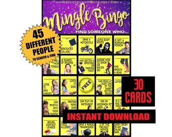 Bingo Mingle: Rompehielos y Actividad para Fiestas (Descarga Imprimible Instantánea)
