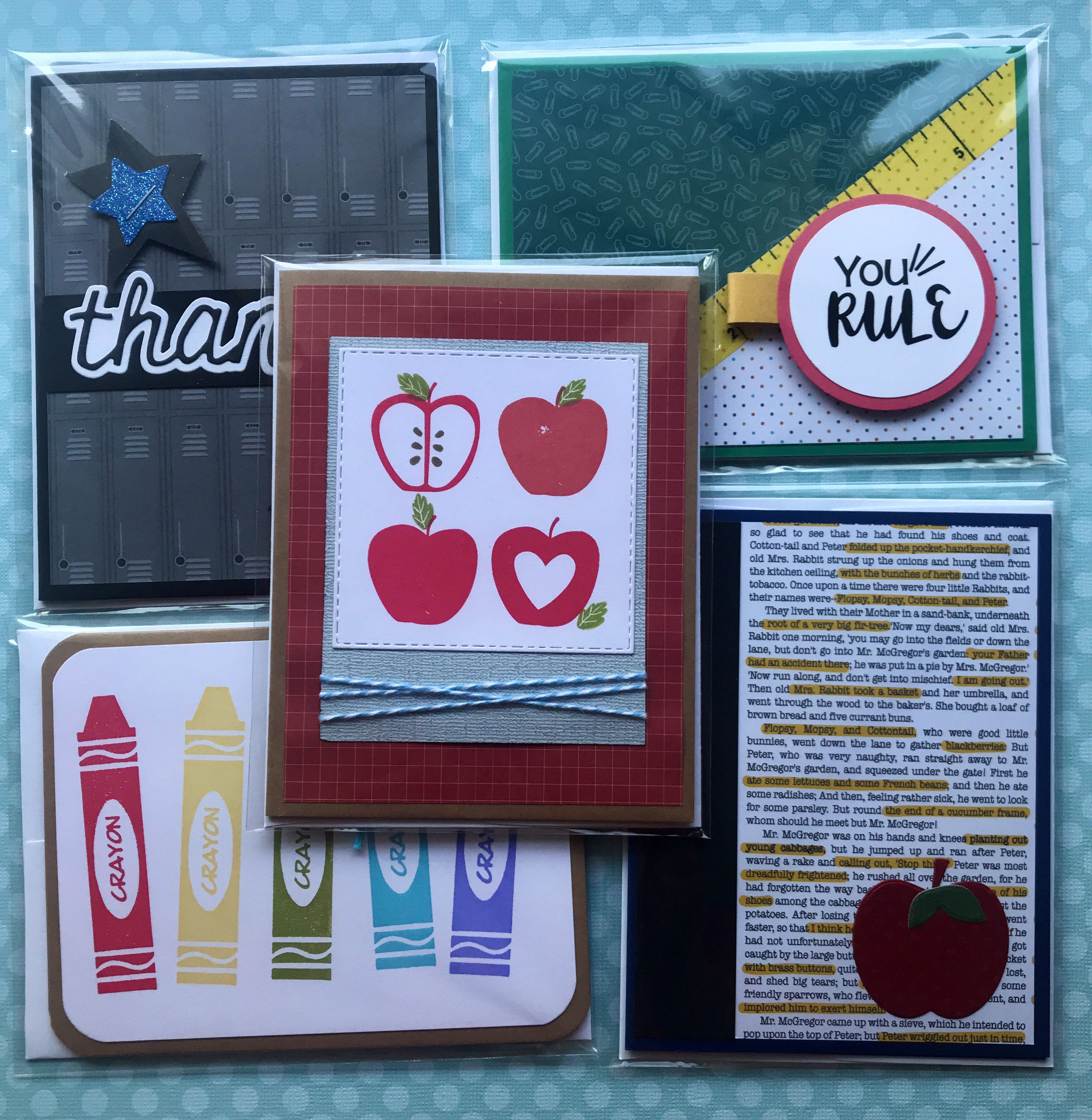 Handmade TEACHER THANK YOU Cards - Set of 5 - Etsy