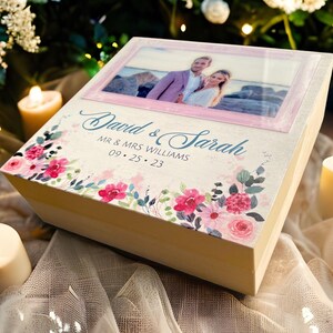 Bruiloft aandenkendoos, bruiloft geheugendoos, bruiloft kaartdoos, gepersonaliseerde houten kist, verjaardagscadeau, cadeau voor stel, cadeau-idee valentijnsdag