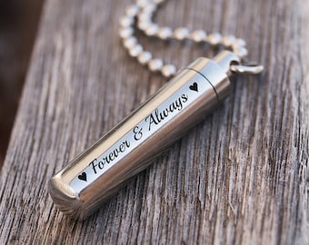 Cremation Jewelry Necklace Ashes Necklace Memorial Necklace Capsule Necklace Keepsake Necklace Memorial Gift Personalized Urn Necklace