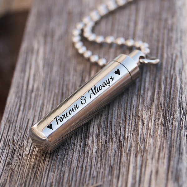 Cremation Jewelry Necklace Ashes Necklace Memorial Necklace Capsule Necklace Keepsake Necklace Memorial Gift Personalized Urn Necklace