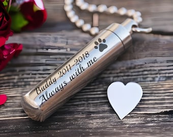 Pet ashes keepsake, Pet Memorial Necklace, Urn Necklace, Memorial necklace, Cremation Necklace, Paw Print Jewelry, Pet remembrance, Pet Loss