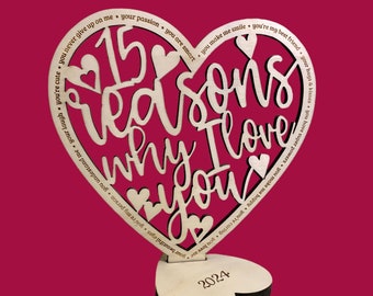 Reasons why I love you, Valentine's Day Present for Her. Happy Valentines Day, Vday Gifts, Personalized Gifts, Best Valentines Gift, Custom