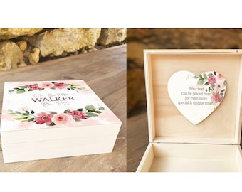 Memory Box, Gift for couple, Unique Wedding Gift, Personalised Wedding Anniversary Gift, Wooden Memory Box, Keepsake Box, Personalized Gift