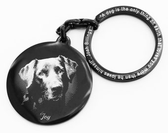 Presentes para perda de animais de estimação - Presente memorial para animais de estimação para proprietários de cães - Chaveiro para animais de estimação com gravura de fotos - Memorial para cães - Lembrança de animais de estimação - Presente de simpatia para amigos