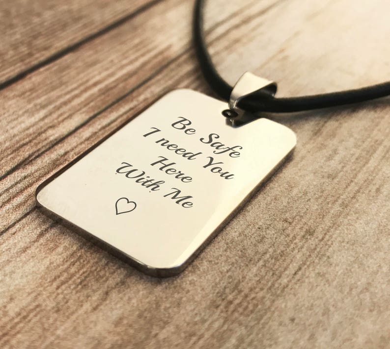 Personalized Leather Necklace For Men Gift Husband Gifts For Guys Custom Jewelry For Men Jewelry Personalized Necklace For Him Birthday Gift image 1