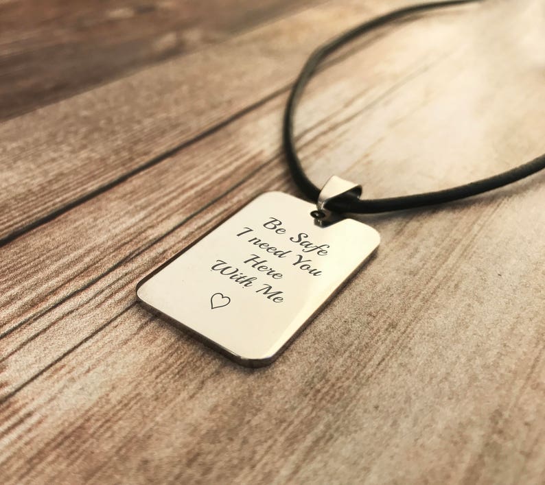 Personalized Leather Necklace For Men Gift Husband Gifts For Guys Custom Jewelry For Men Jewelry Personalized Necklace For Him Birthday Gift image 5