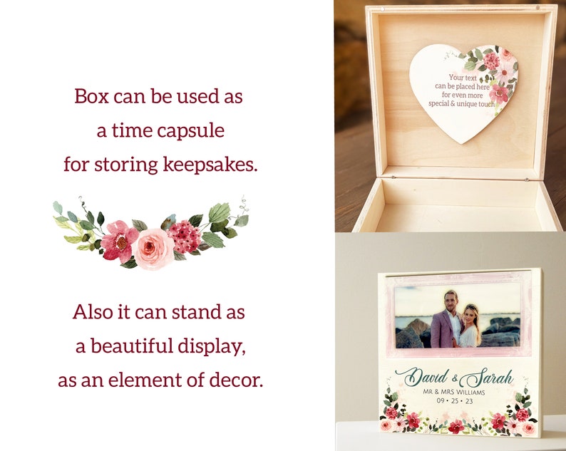 Wedding Gift for Couple, Personalized Box, Wooden Memory Box, Wedding ...