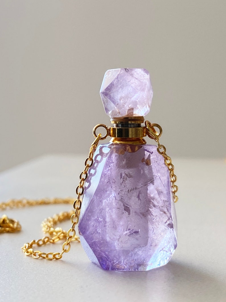 Crystal Vial Essential Oil Necklace Huiles essentielles Etsy