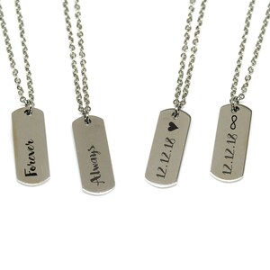 Couples Necklace Set Always and Forever Deployment Necklace Long Distance Couples Relationship Jewelry Military Couples Birthday Gift image 3