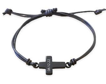 Cross Bracelet Personalized Confirmation Gifts for Boys Baptism gift Christian Jewelry for Men Cross bracelet, Faith gift for Teens