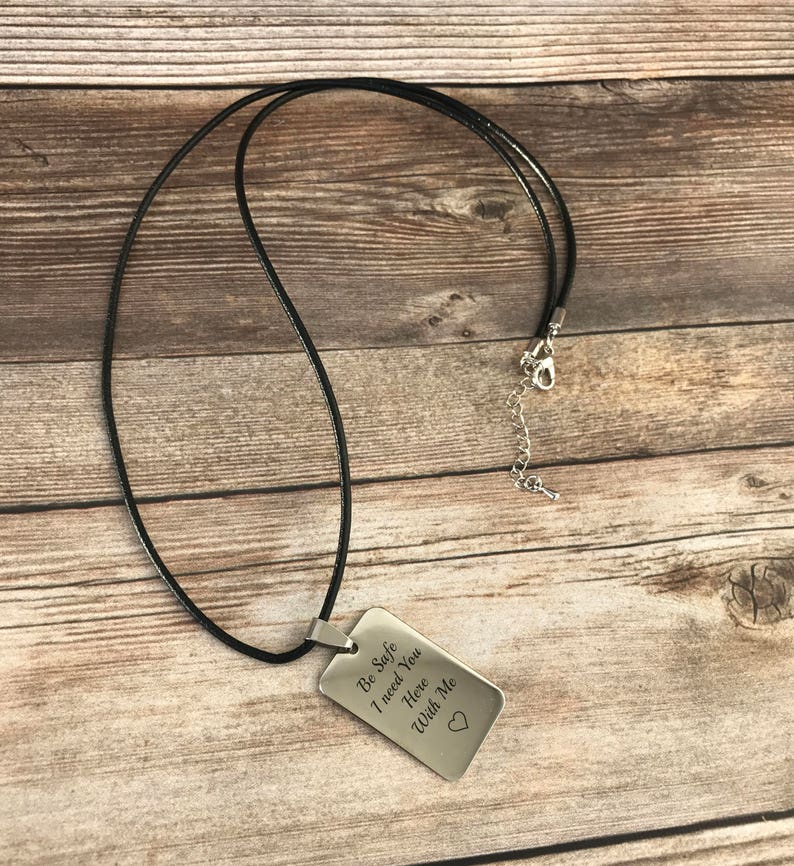 Personalized Leather Necklace For Men Gift Husband Gifts For Guys Custom Jewelry For Men Jewelry Personalized Necklace For Him Birthday Gift image 4