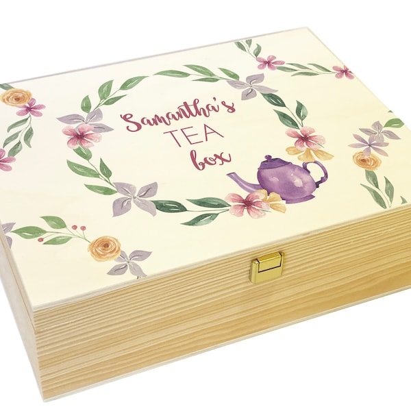 Wooden Tea Box Etsy