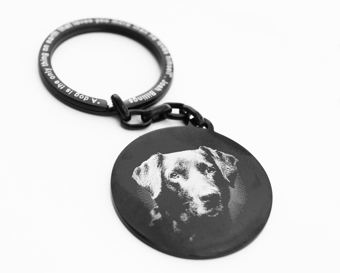 Pet Memorial Gift for Dog Owner Photo Engraving Pet Keychain Etsy