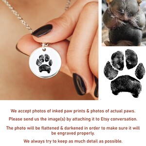 Actual Paw Print Necklace, Pet Memorial Jewelry, Pet Loss Jewelry ...