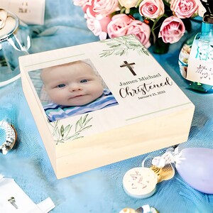 Regalo de bautizo, regalo de bautismo, regalo de bautizo de niño, caja de cápsula del tiempo, caja de recuerdo personalizada, regalos cristianos para niños, regalo de Navidad