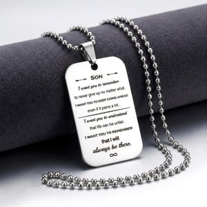 Personalised DogTag Necklace Christian Jewelry Easter Gift For Son To my Son Teen Boy Gift Custom Necklace Gift From Mom Engraved Necklace