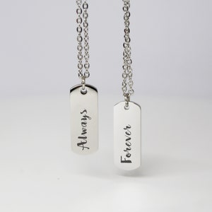 Boyfriend Girlfriend Gifts His and Her Jewelry Couples Jewelry Couple Necklace Personalized Anniversary Gifts Couples Necklace Set