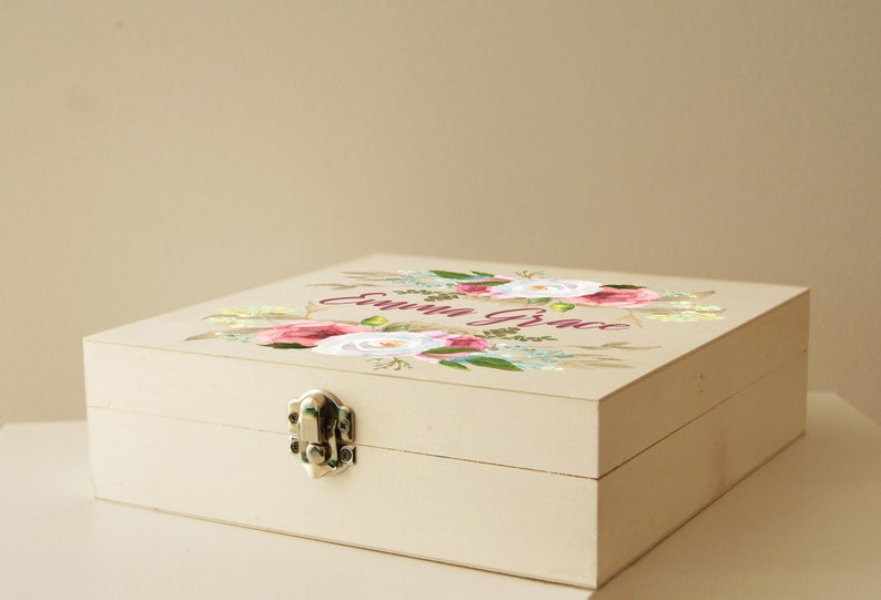 Shabby Chic Keepsake Box - Memory Box Personalized Wooden Keepsake Box ...