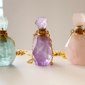 Fläschchen Halskette, Schmuck Geschenke für Frau, Halskette mit Lavendelöl, ätherisches Öl Halskette ätherisches Öl Geschenk Sie