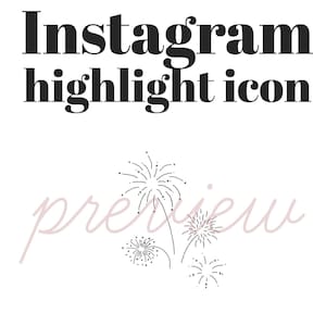 Fireworks Icon, Celebration Festive Instagram Highlight Cover, Instagram Stories, Hand Drawn Illustration, Instagram Cover Images
