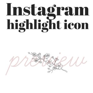 Cherry blossoms Icon, Highlight Cover Instagram, Instagram Stories, Hand Drawn Illustration, Instagram Template, Instagram Cover Images